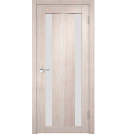 Дверь межкомнатная Y-6 Экошпон, Кремовая лиственница, остекленная, сатинат белый, царговая