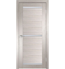 Дверь межкомнатная Z-4 Экошпон, Белая лиственница, остекленная, сатинат белый, царговая
