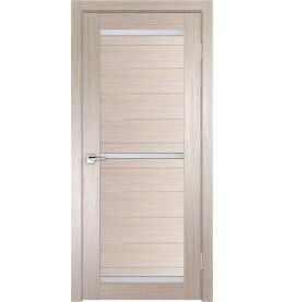 Дверь межкомнатная Z-4 Экошпон, Кремовая лиственница, остекленная, сатинат белый, царговая