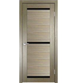 Дверь межкомнатная Z-4 Экошпон, Неаполь, остекленная, лакобель чёрный, царговая