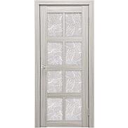 Дверь межкомнатная "K-8" Белая лиственница, Гранит прозрачный