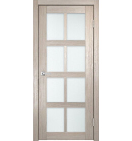 Дверь межкомнатная К-8 Экошпон, остекленная, сатинат белый, царговая
