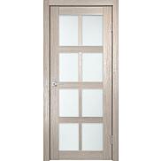 Дверь межкомнатная "K-8" Кремовая лиственница стекло Сатинат белый