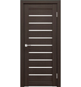 Дверь межкомнатная Х-2 Экошпон, Грей, остекленная, сатинат белый, царговая