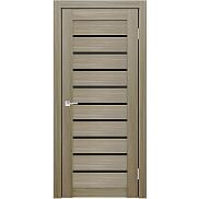 Дверь межкомнатная Х-2 Экошпон, Неаполь, остекленная, лакобель чёрный, царговая