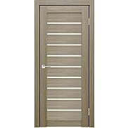 Дверь межкомнатная Х-2 Экошпон Неаполь, остекленная, сатинат белый, кромка нет, царговая