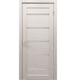 Дверь межкомнатная Х-3 Экошпон, Белая лиственница, остекленная, сатинат белый, царговая