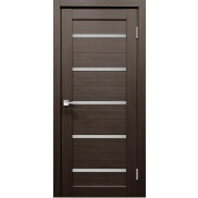 Дверь межкомнатная Х-3 Экошпон Грей, остекленная, сатинат белый, царговая