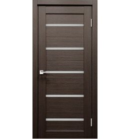 Дверь межкомнатная Х-3 Экошпон, Грей, остекленная, сатинат белый, царговая