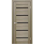 Дверь межкомнатная Х-3 Экошпон Неаполь, остекленная, лакобель чёрный, кромка нет, царговая