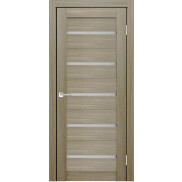 Дверь межкомнатная Х-3 Экошпон, Неаполь, остекленная, сатинат белый, царговая