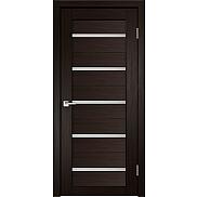 Дверь межкомнатная Х-3 Экошпон, Венге, остекленная, сатинат белый, царговая