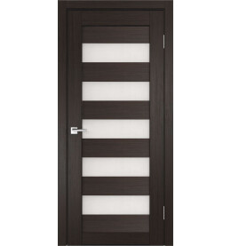 Дверь межкомнатная Х-4 Экошпон, Грей, остекленная, сатинат белый, царговая