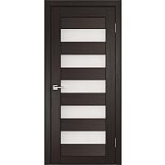 Дверь межкомнатная Х-4 Экошпон Грей, остекленная, сатинат белый, царговая