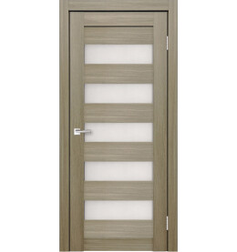 Дверь межкомнатная Х-4 Экошпон, Неаполь, остекленная, сатинат белый, царговая