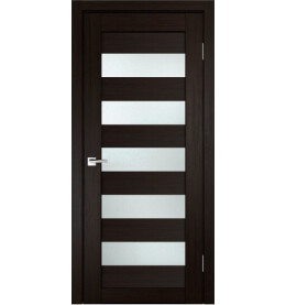 Дверь межкомнатная Х-4 Экошпон, Венге, остекленная, сатинат белый, царговая