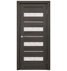 Дверь межкомнатная Х-5 Экошпон, Грей, остекленная, гранит прозрачный, царговая