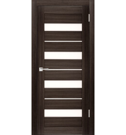 Дверь межкомнатная Х-5 Экошпон, Грей, остекленная, сатинат белый, царговая