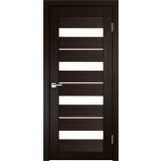 Дверь межкомнатная Х-5 Экошпон, Венге, остекленная, сатинат белый, царговая