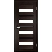 Дверь межкомнатная Х-5 Экошпон Венге, остекленная, сатинат белый, царговая