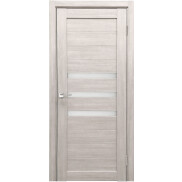 Дверь межкомнатная Х-6 Экошпон Белая лиственница, остекленная, сатинат белый, кромка нет, царговая