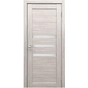 Дверь межкомнатная Х-6 Экошпон, Белая лиственница, остекленная, сатинат белый, царговая