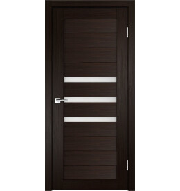 Дверь межкомнатная Х-6 Экошпон, Венге, остекленная, сатинат белый, царговая