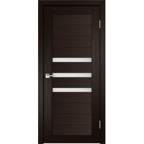 Дверь межкомнатная Х-6 Экошпон Венге, остекленная, сатинат белый, царговая