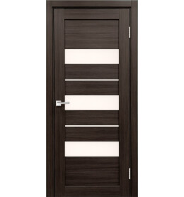 Дверь межкомнатная Х-7 Экошпон, Грей, остекленная, сатинат белый, царговая