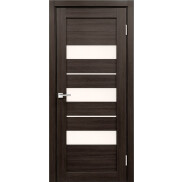 Дверь межкомнатная Х-7 Экошпон Грей, остекленная, сатинат белый, кромка нет, царговая