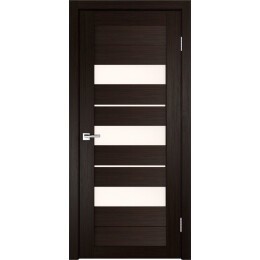 Дверь межкомнатная Х-7 Экошпон Венге, остекленная, сатинат белый, кромка нет, царговая
