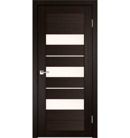 Дверь межкомнатная Х-7 Экошпон, Венге, остекленная, сатинат белый, царговая