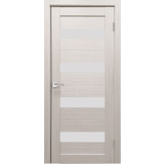 Дверь межкомнатная Х-8 Экошпон Белая лиственница, остекленная, сатинат белый, кромка нет, царговая