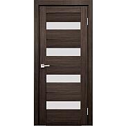 Дверь межкомнатная Х-8 Экошпон, Грей, остекленная, сатинат белый, царговая