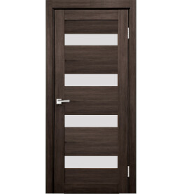 Дверь межкомнатная Х-8 Экошпон, Грей, остекленная, сатинат белый, царговая