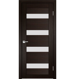 Дверь межкомнатная Х-8 Экошпон, Венге, остекленная, сатинат белый, царговая