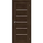 Дверь межкомнатная Легно-22 Экошпон Dark Oak, остекленная, сатинат белый, царговая