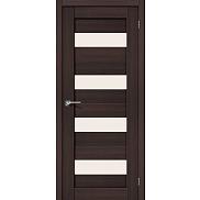 Дверь межкомнатная Порта-23 Экошпон Wenge Veralinga, остекленная, сатинат белый, царговая
