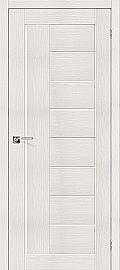 Дверь межкомнатная из эко шпона «Порта-29» Bianco Veralinga остекление Сатинато белое