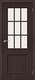 Дверь межкомнатная из эко шпона «Симпл-13» Wenge Veralinga остекление Сатинато белое