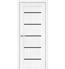 Дверь межкомнатная Мода-22 Экошпон, Snow Melinga, глухая, пластик black line, каркасно-щитовая