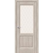 Дверь межкомнатная Неоклассик-33 Экошпон Cappuccino Melinga, остекленная, white сrystal, филенчатая