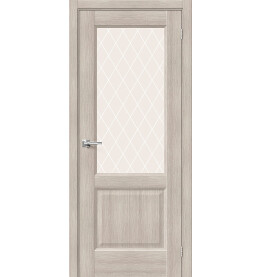 Дверь межкомнатная Неоклассик-33 Экошпон Cappuccino Melinga, остекленная, white сrystal, кромка нет, филенчатая