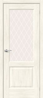 Дверь межкомнатная Неоклассик-33 Экошпон Nordic Oak, остекленная, white сrystal, кромка нет, филенчатая
