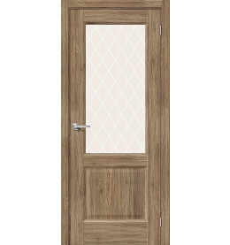 Дверь межкомнатная Неоклассик-33 Экошпон Original Oak, остекленная, white сrystal, кромка нет, филенчатая