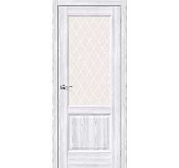 Дверь межкомнатная Неоклассик-33 Экошпон Riviera Ice, остекленная, white сrystal, кромка нет, филенчатая
