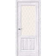 Дверь межкомнатная Неоклассик-33 Экошпон Riviera Ice, остекленная, white сrystal, кромка нет, филенчатая