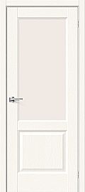Дверь межкомнатная из эко шпона «Неоклассик-33» White Wood остекление Magic Fog