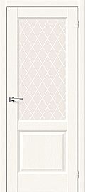 Дверь межкомнатная Неоклассик-33 Экошпон White Wood, остекленная, white сrystal, филенчатая