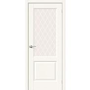 Дверь межкомнатная из эко шпона «Неоклассик-33» White Wood остекление White Сrystal